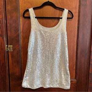 Gray tank with silver sequins